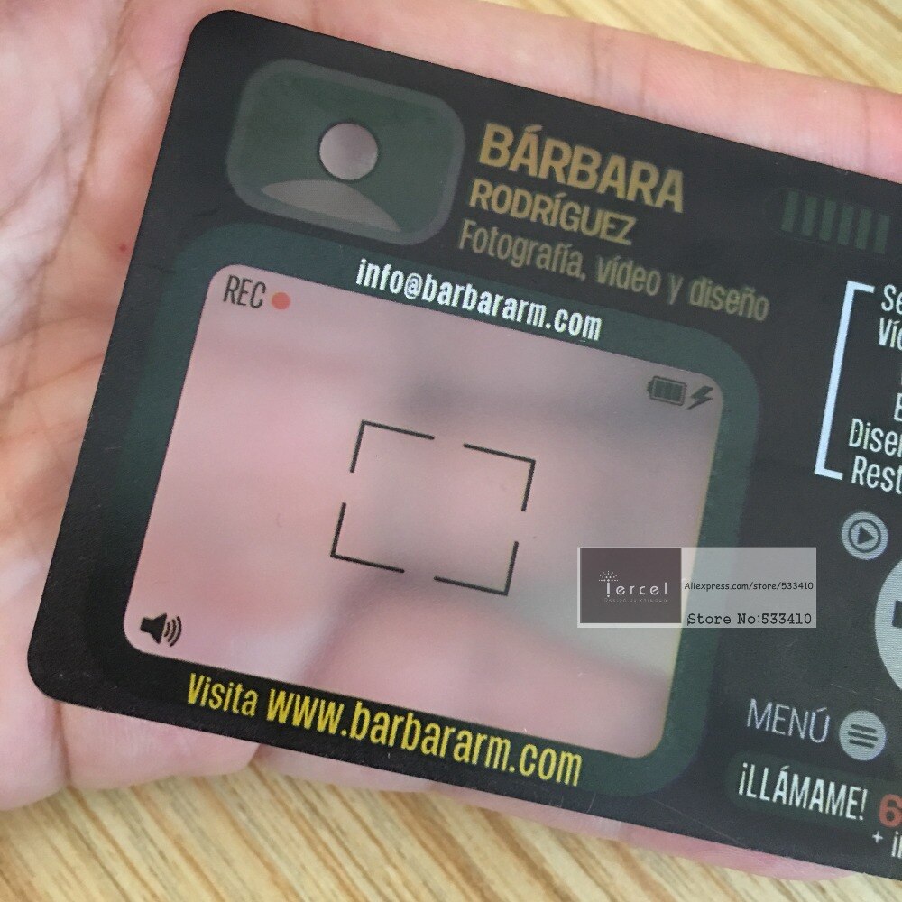 100pcs/Lot custom made PVC plastic clear/frost PVC transparent Business Card printing with