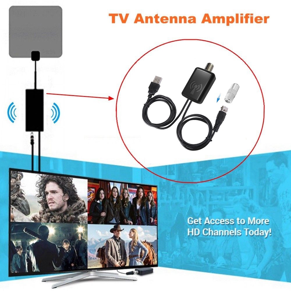 digital TV Signal Amplifier Booster high definition channel 25dB low noise HDTV ground wave height gain receiving amplifier