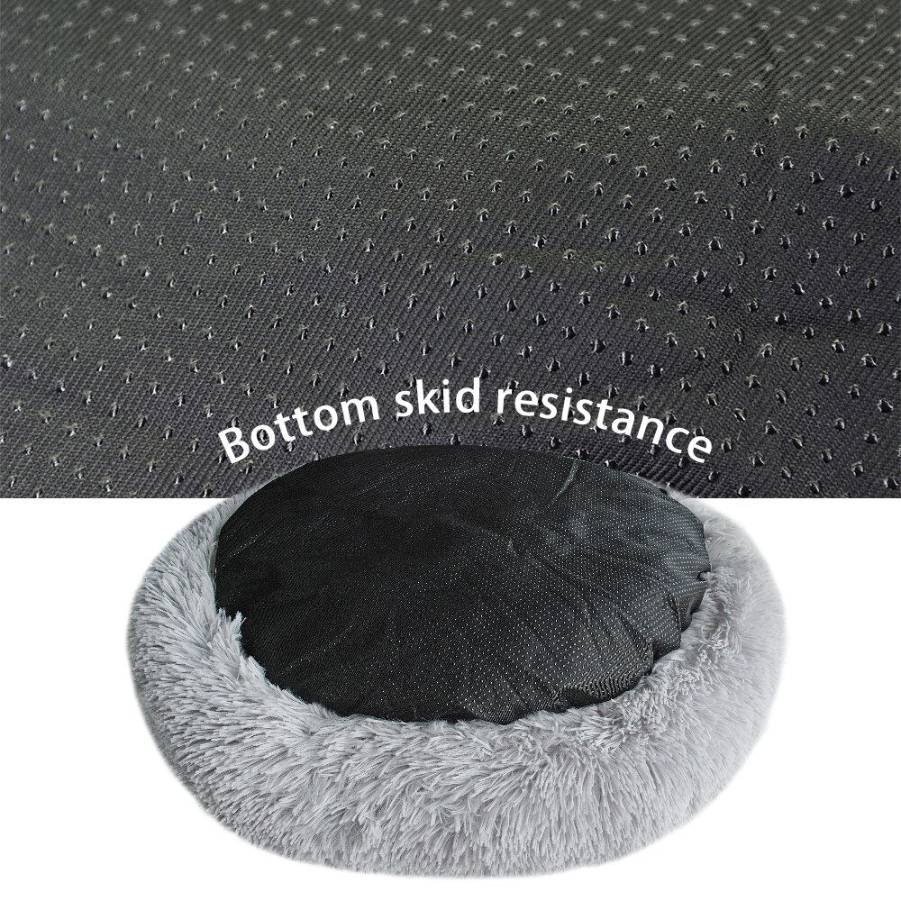 Warm Hond Kat Bed Zachte Fleece Ronde Huisdier Kussen Mat Voor Kleine Medium Grote Honden Kat Lange Pluche Winter Hond kennel Puppy Bed Sofa