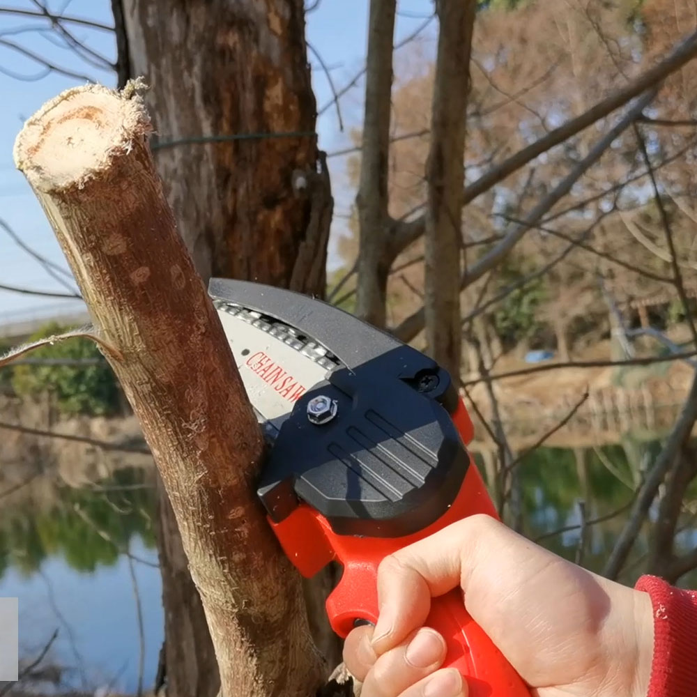 Mini Snoeizaag Elektrische Kettingzagen Verwijderbare Voor Fruit Boom Tuin Trimmen Met Lithium Batterij Een Hand