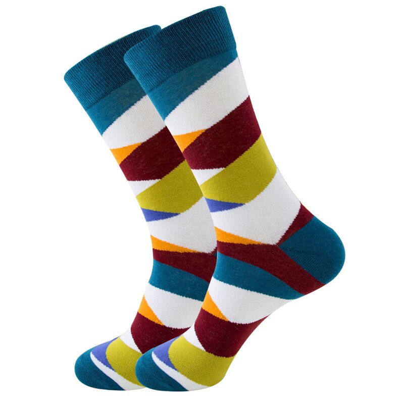 Men Socks Combed Cotton Colorful Happy Funny Sock Casual Long Mens Compression Socks Calcetines Ciclismo Hombre: WZ135-012