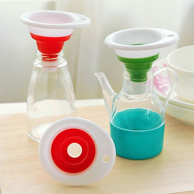 Food Grade Opvouwbare Kleine Trechter Mini Telescopische Trechter Inklapbare Stijl Koken Tools 1Pc Keuken Gadgets Siliconen