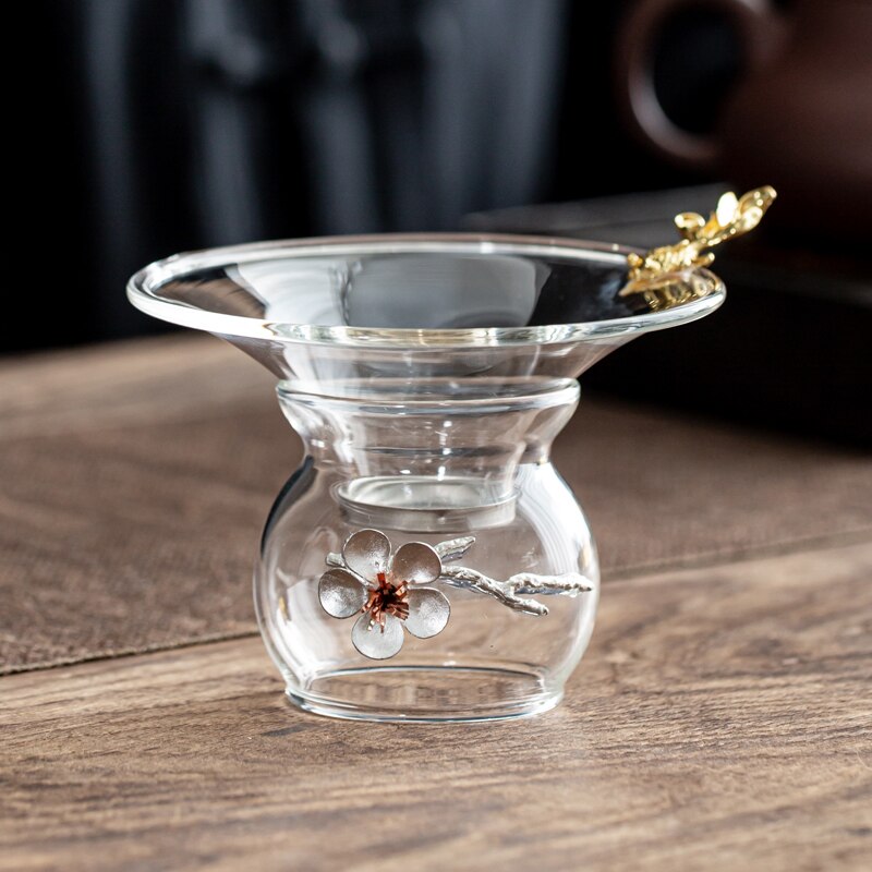 260ml Transparent Glass Teapot Heat-resistant Teapots Home Kung Fu Tea Set Small Kettle Office Mini Flower Tea Pot: B(1pc Tea filter)