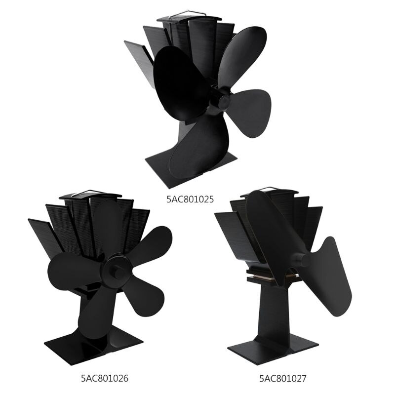 4 siipeä lämpö itsetoiminen liesituuletin alumiini hiljainen ympäristöystävällinen polttoaineensäästö puutakka takka ecofan-yl -505b