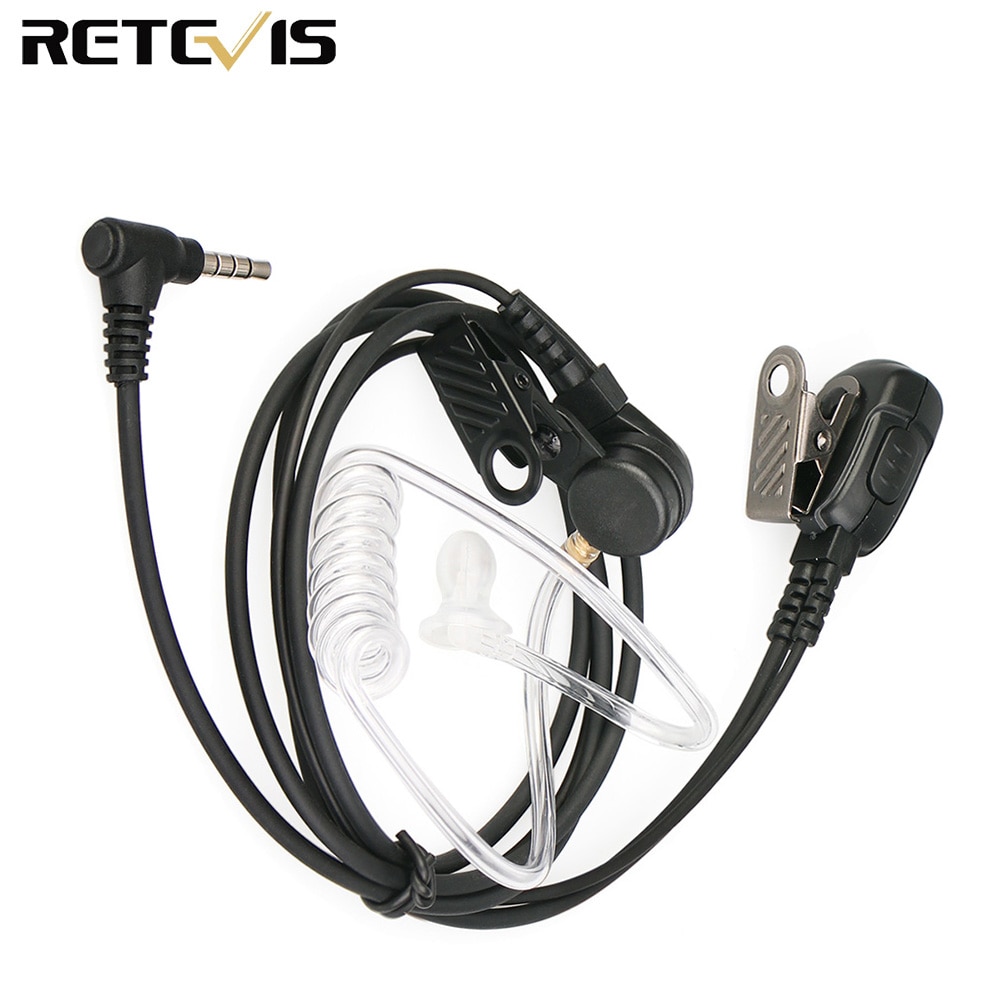 Walkie Talkie Headset Ptt Mic Air Akoestische Buis Oortelefoon 3.5 Mm 1-Pin Voor Yaesu Voor Vertex VX-5R VX-3R retevis RT40 RB15 RB615