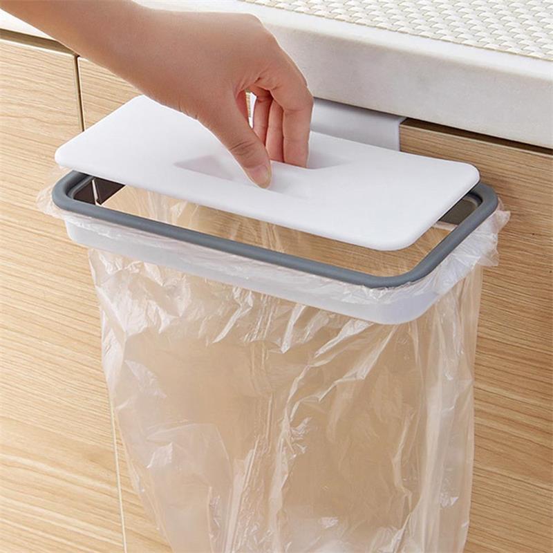 9L With Lid Waste Bin Kitchen Wall Mounted Trash Can Bathroom Toilet Door Hanging Trash Bin Garbage Car Recycle Dustbin Rubbish: Garbage bag stents