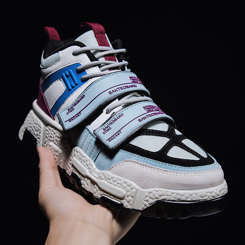 Siergan spring high top hip hop sneakers herr skor mocka läder personlighet casual man skor skor street andas