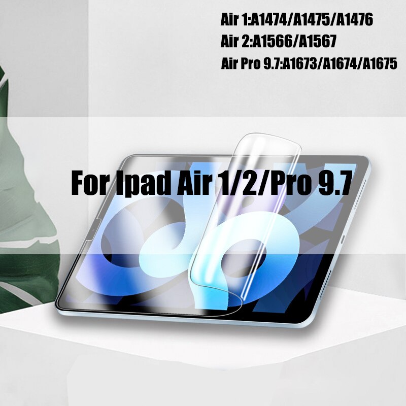 Hydrożel Film dla nowego ipada Pro 11 10.2 12.9 9.7 10.5 9 Screen Protector dla Ipad 8 Mini 6 5 2 3 Air 4 Gen 1 2021 2020 bez szkła: For Air 1 2-pro 9.7