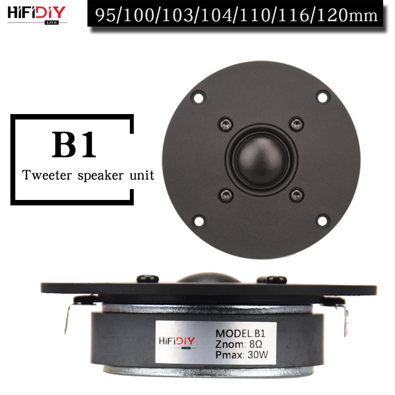 HIFIDIY LIVE 4 ~ 4.5 pollici altoparlante Tweeter membrana di seta nera 4/8OHM 30W ATreble altoparlante B1-95/100/103/104/108/110/116mm