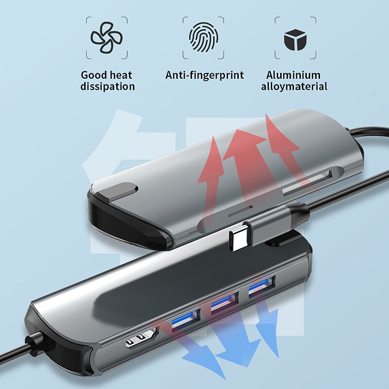 4 in 1 USB C Laptop Docking Station 3 USB 3.0 + 4K HDMI + Type C Dock USB HUB/Type C Data Hub