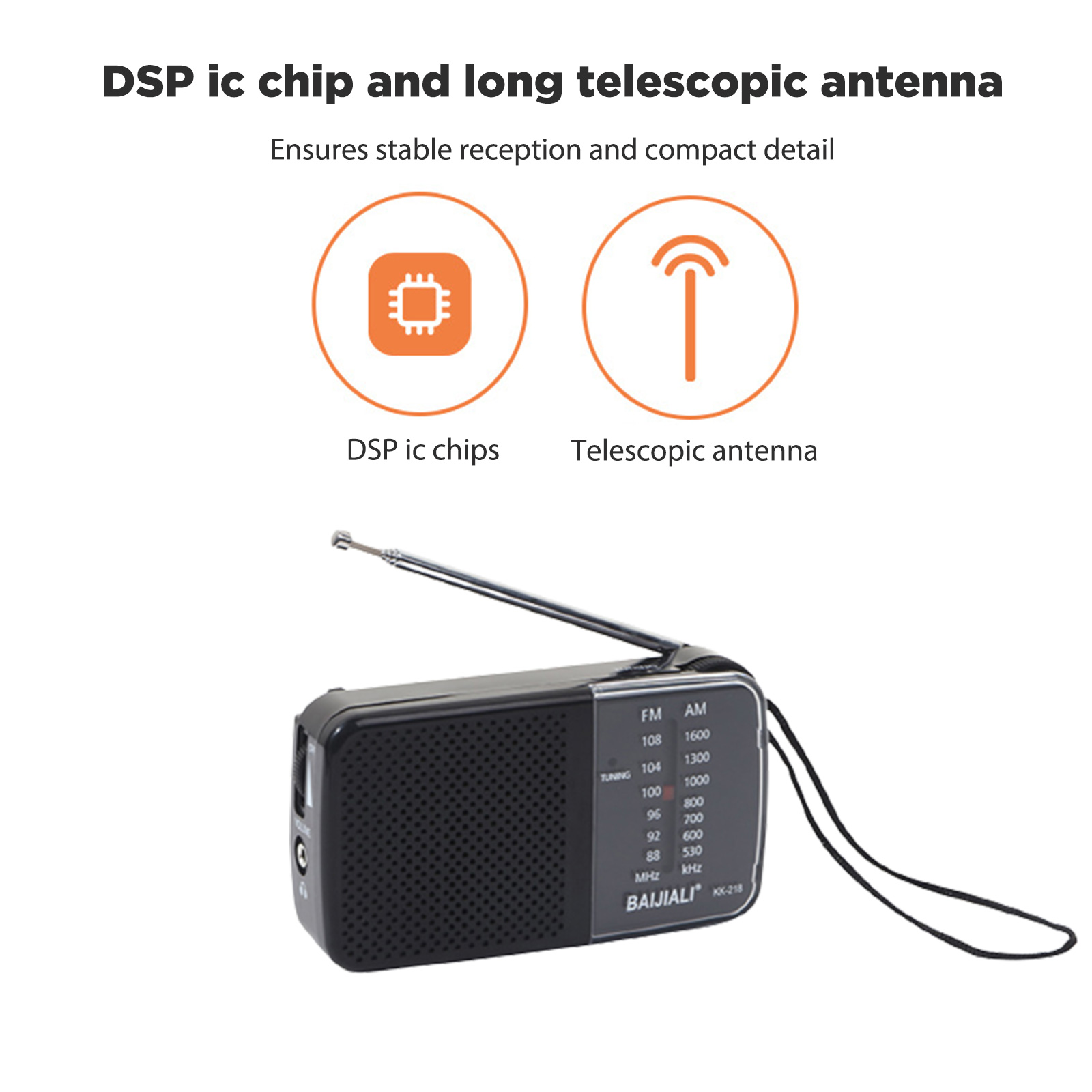 AM FM Radio Receiver Built-in Loud Speaker Portable Battery Radio AA Battery Operated Mini Mono Radios With Antenna For Elderly