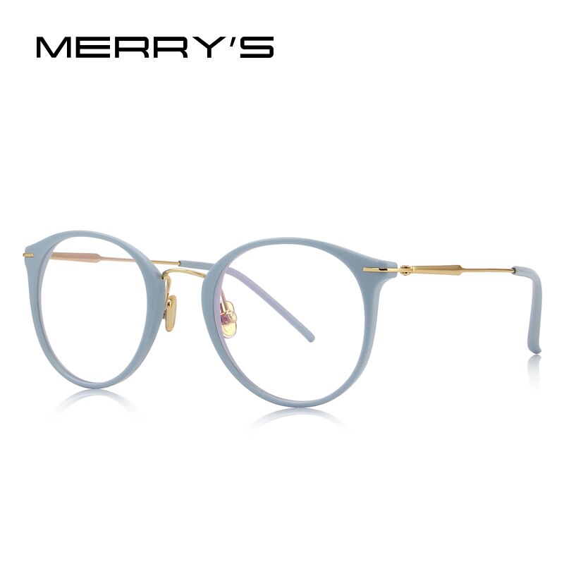 MERRYS Women Retro Cat Eye Optical Glasses Frames Eyeglasses S2075: C04 Blue