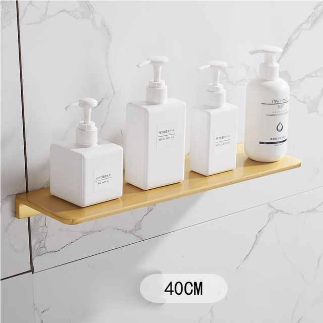 Bathroom Accessories Set Brushed Gold Bathroom Shelf,Towel Rack,Towel Hanger Paper holder,Toilet Brush Holder Bath Hardware Sets: shelf 40cm