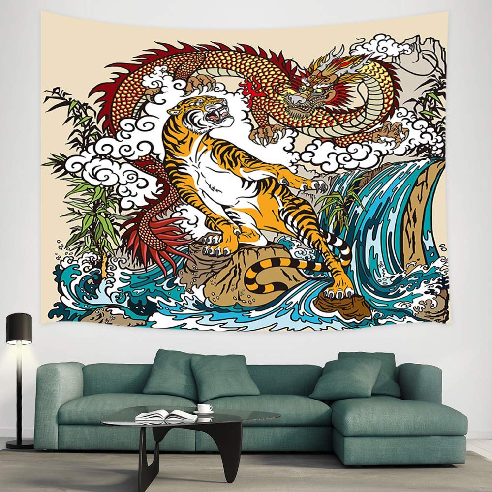 3D Grassland Big Dragon 121206 Tom Wood Tapestry Hanging Cloth Hang