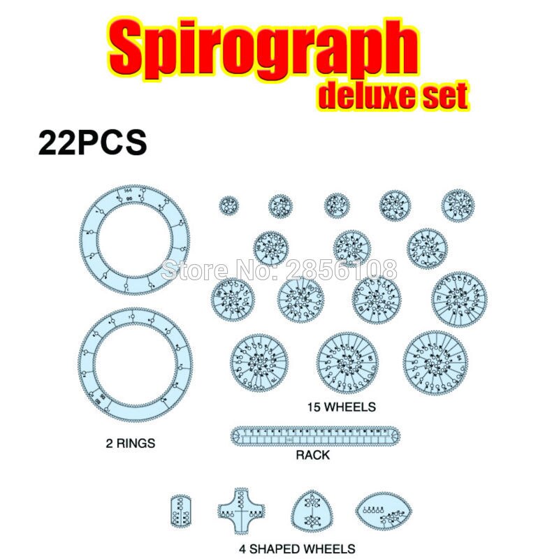 Spirograph Drawing toys set 22PCS Accessories With 3pcs Pens Interlocking Gears &amp; Wheels Drawing Kit Educational Toy