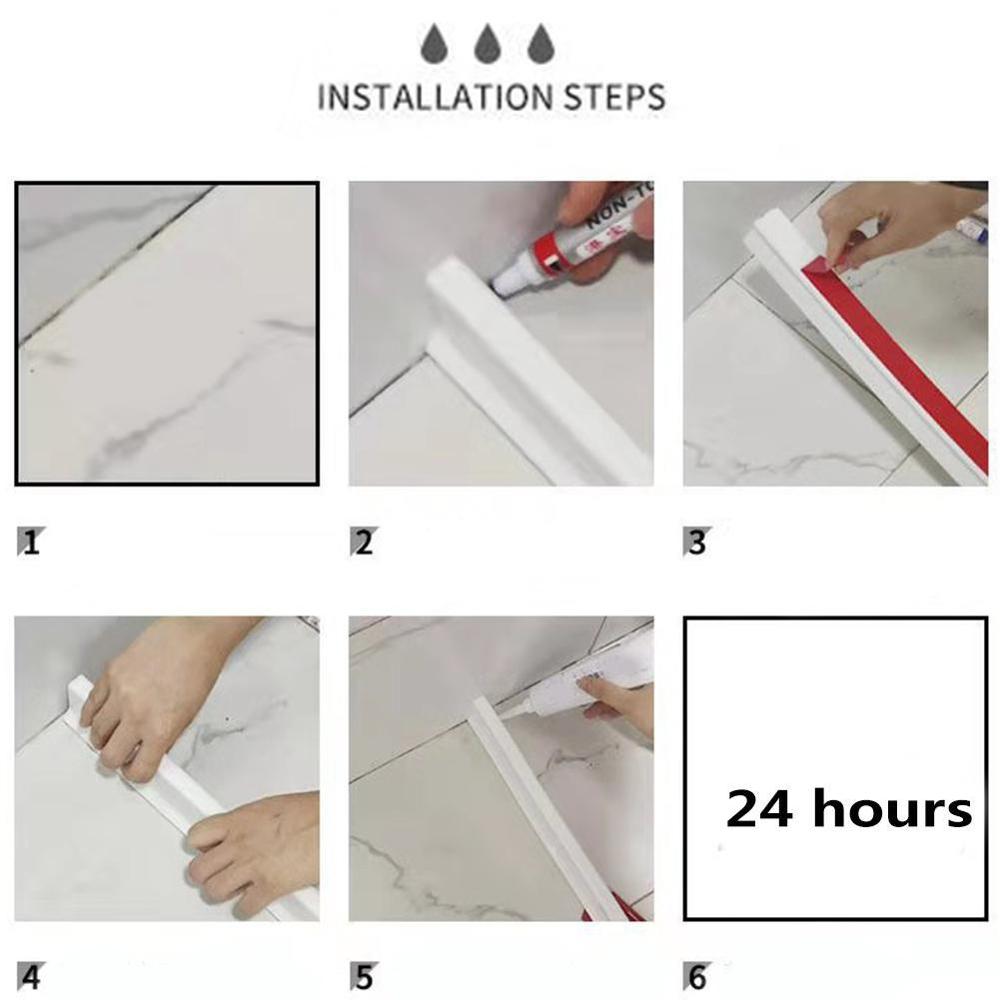 Bathroom Water Stopper Flood Barrier Rubber Dam Silicon Water Blocker Dry and Wet Separation Improve