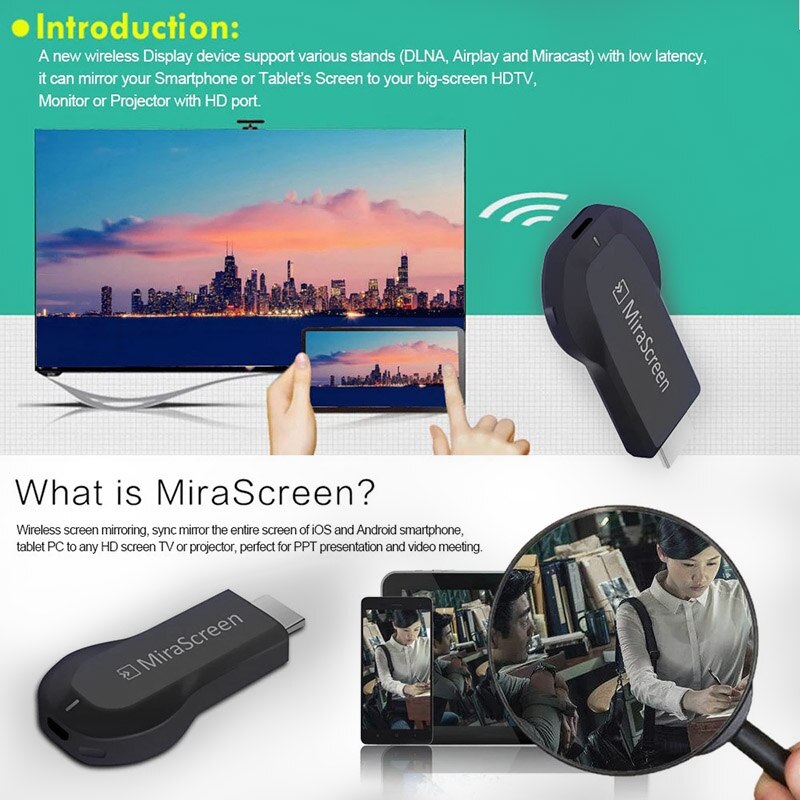 Clé TV sans fil 2.4G 4K Miracast DLNA, HDMI, récepteur Dongle pour écran Wifi, pour IOS, Android, PC, affichage vidéo HD
