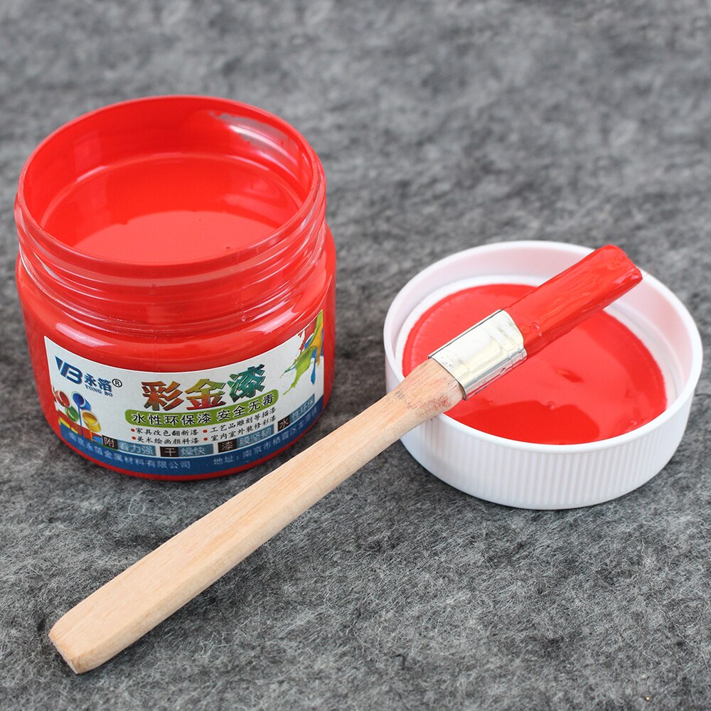 Peinture rouge à base d'eau, laque métallique, 100g, pour meubles de coloration sur verre et bois, décoration murale, Arts du dessin