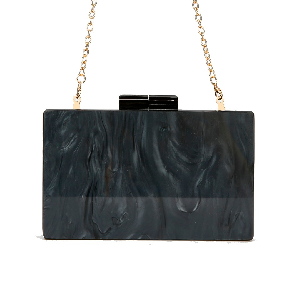 Naken guld glitter svart pärl randig geometrisk akryl clutch kvinnor axel messenger kväll sommar strand klaff akryl väska