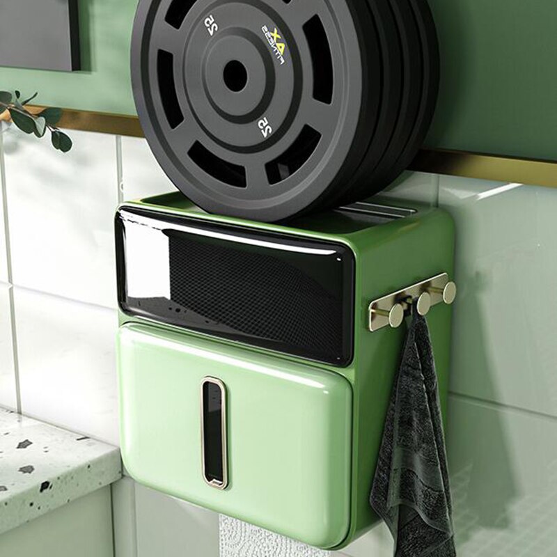 Waterproof Toilet Paper Holder Wall Mounted Toilet Paper Tray Roll Paper Tube Storage Box Tray Tissue Box Shelf Bathroom