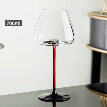 Lead-Free Crystal Wine Glass Red Black Base Goblet Home Drinkware Party Bar Beer Wine Glass Water Cup Drinkware Personality Cup: 700ML  1PCS