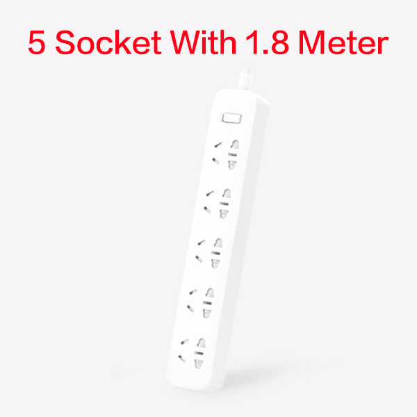 Xiaomi-regleta Mijia de carga rápida, 2500W, 10A, 5 enchufes estándar/4 enchufes de control estándar con Cable de 1,8 M de potencia de carga: Enchufe europeo / 5 socket
