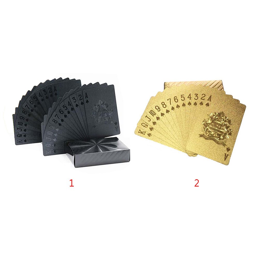 Waterproof Gold Playing Cards Collective Poker Game Deck Gold Foil Poker Set Durable Plastic Magic Cards #H913