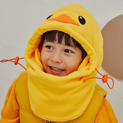 Winter kindermuts sjaal wanten kat vleermuis pinguïn eend gebreide baby kindermuts mutsen sjaals warmers handschoenen voor jongens meisjes: Geel / 6-12m