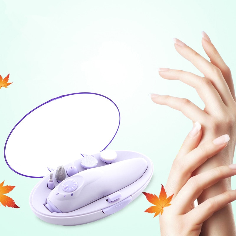 5 in 1 elektrisk nagelslipare pedikyr nagelmaskin fotpolish handfot skönhetsverktyg