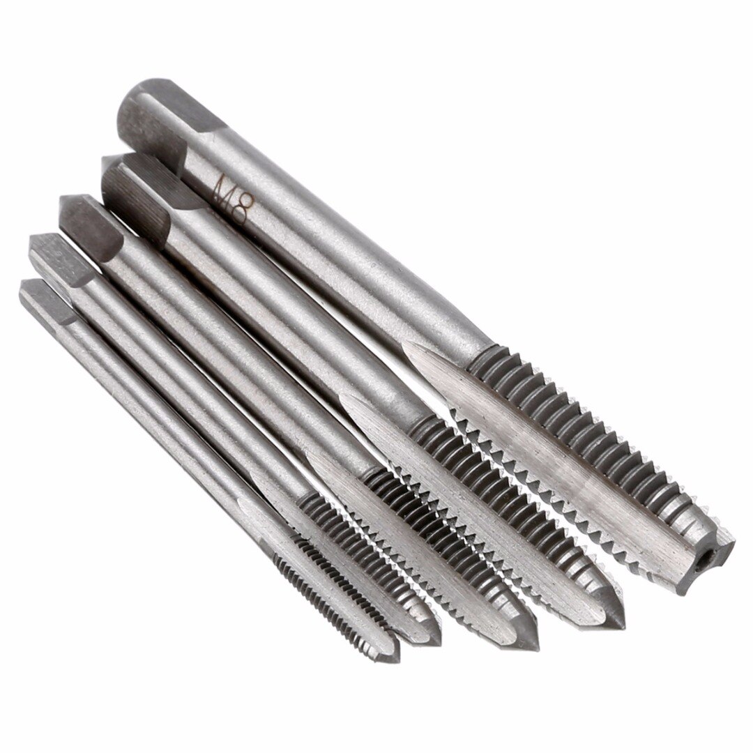 5 Pcs Metrische Hand Tap Set Hss Schroef Hand Schroefdraad Plug Tap Boor M3/M4/M5/M6/M8 Machine Tikken Gereedschap