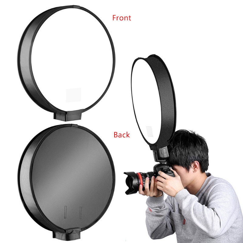 83XC 30cm/40cm Universal Mini Round Softbox Portable Flash Diffuser Soft Box for DSLR