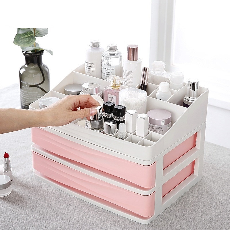 Large Capacity Makeup Organizer Cosmetics Storage Box Four Layer Drawer Jewelry Nail Polish Desktop Sundries Storage Box