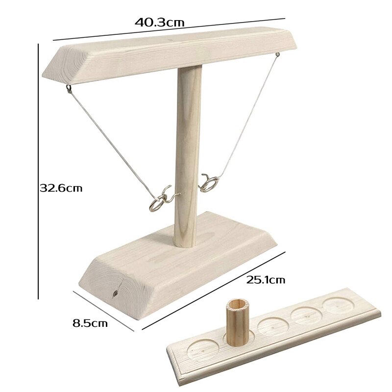 Juguetes de de estilo Industrial para ocio, Bar, tienda de bebidas, anillo de madera hecho a mano, juego interactivo de paso rápido para bares y casa: Gris claro