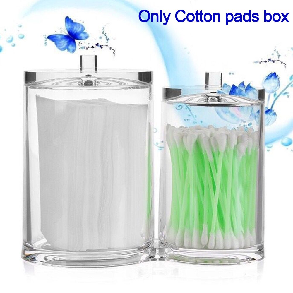 Storage Cotton Pads Holder Jar Swab Box Cosmetic Round Double Containers Makeup Organizer Clear Acrylic Portable Home Hotel