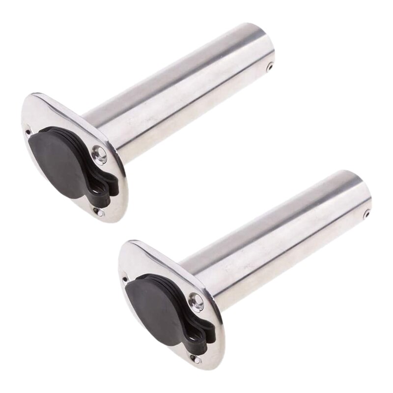 2Pcs Stainless Steel 316 Boat Fishing Rod Holder Flush Mount Rod Pod