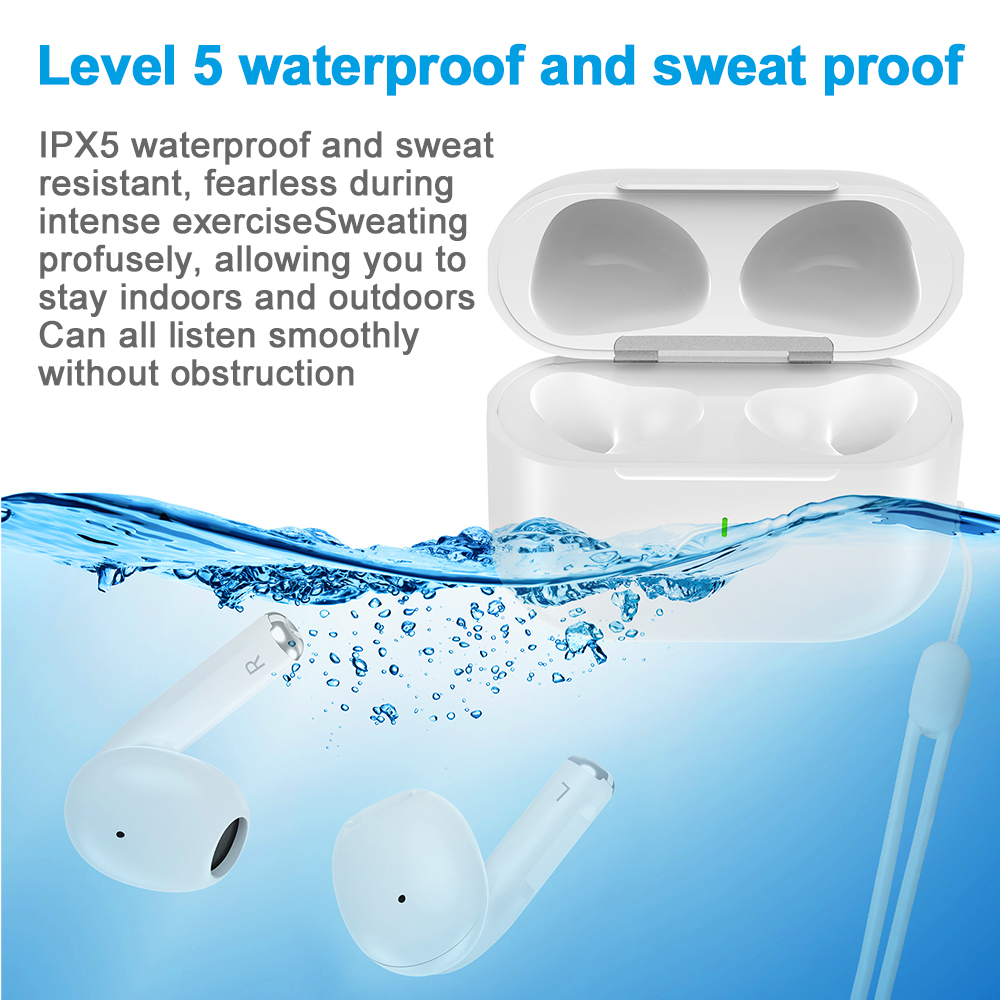 Wireless Earbud Bluetooth 5.3 Headphones Stereo Bass Ear Buds Earphones Bluetooth Earbud IPX5 Waterproof Sport for Android iOS