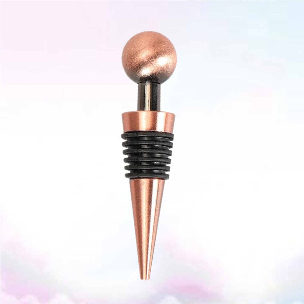Stainless Steel Bottle Stopper Silicone Metal Champagne Stopper Reusable Preserver for Home Wedding Bronze