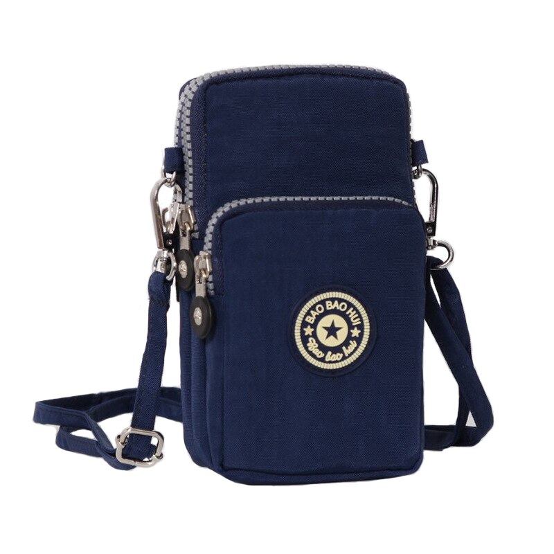 Universele Mobiele Telefoon Tas Vrouwen Zomer Herfst Schoudertas Crossbody Borst Bag Portemonnee Outdoor Taille Packs Arm Schouder Cover: navy blue