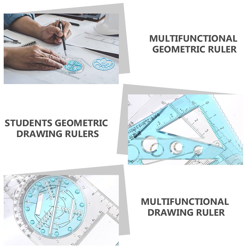 1 Set Geometric Drawing Ruler Students Drawing Ruler Drafting Drawing Ruler