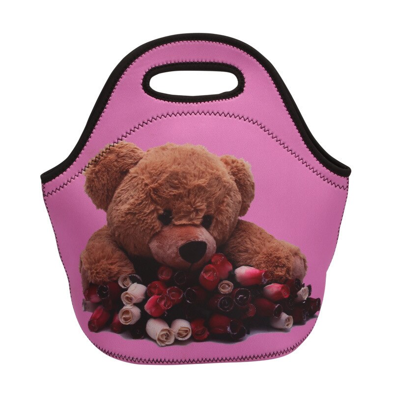Portable Lunch Bag Waterproof for Women Kids Men Cooler Lunch Box thermal for food Outdoor Bento bags lonchera Insulated sac: Bear cub
