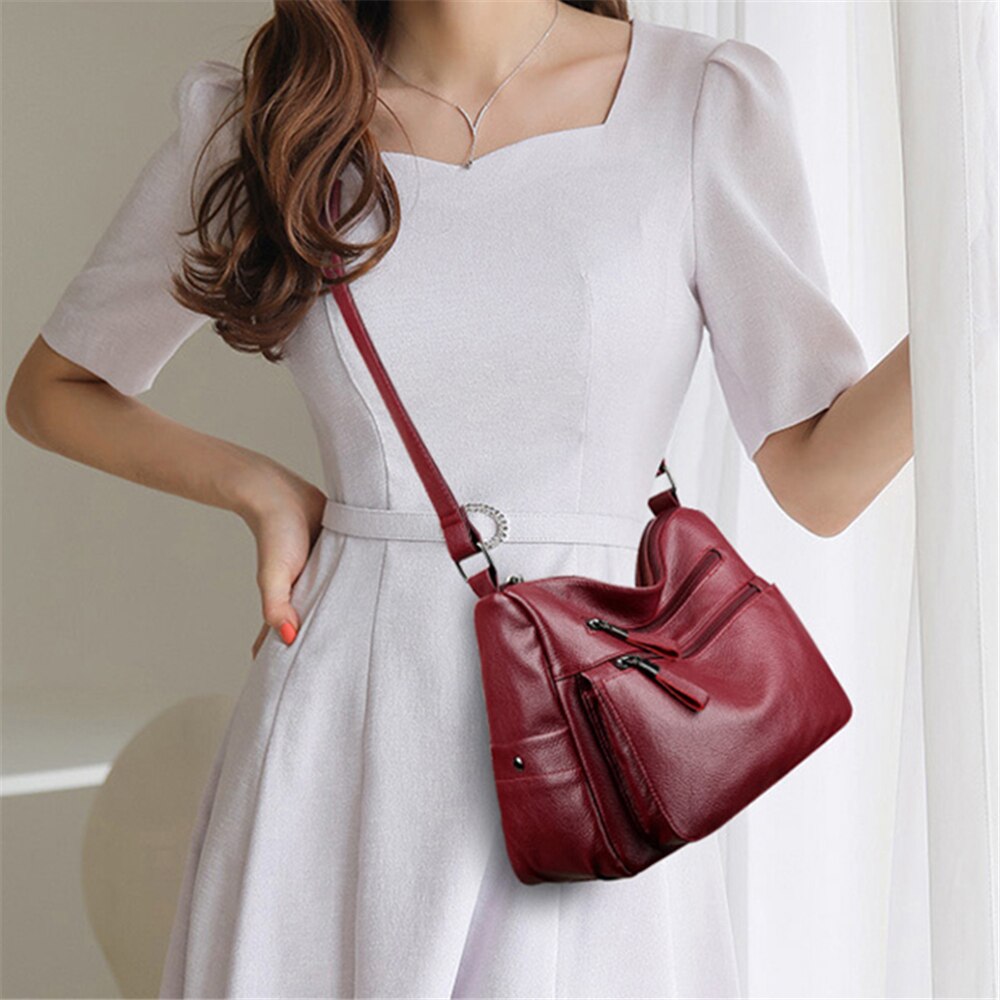 Multi-pocket crossbody tassen voor vrouwen sac a main femme leren luxe handtassen damestassen handtassen