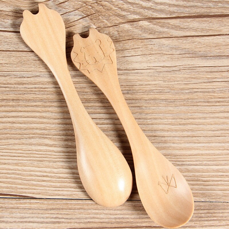 Cucharilla de arroz de madera para cocina, cucharilla de arroz de madera Natural respetuosa con el medio ambiente, pala de Paddle de arroz de caricatura Animal, cucharilla de arroz de pescado bonita