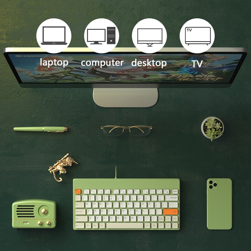 Conjunto de teclado y ratón con cable USB para Macbook, Xiaomi Mini, ratón mágico, Combo silencioso para ordenador portátil