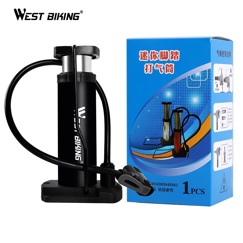 West Fietsen Fiets Pomp Aluminium Mtb Mountainbike Inflator Voet Fietsen Tire Luchtpomp Presta Schraderventiel Fiets Pomp