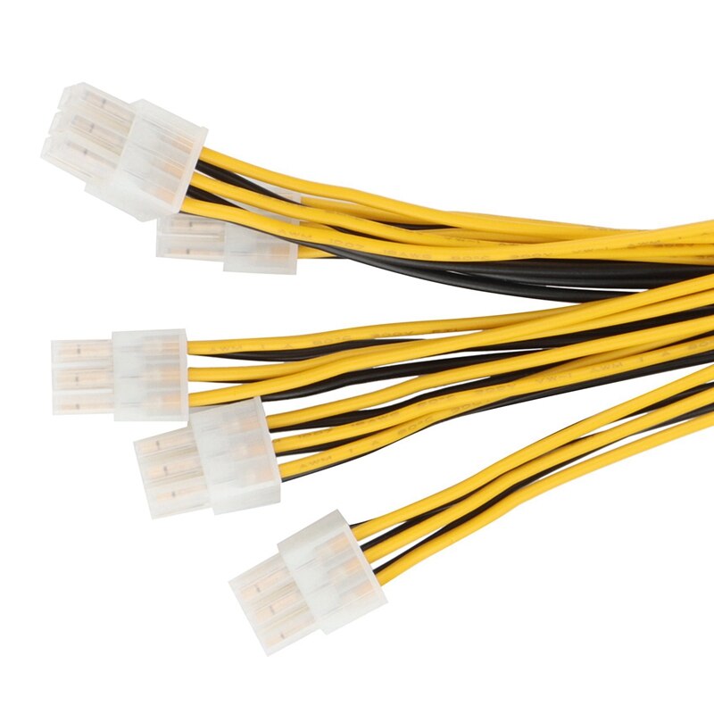 12Pack 6Pin Connector Server Power Supply Cable PCIe Express for Antminer S9 S9I Z9 for P3 P5 Support Miner PSU Cable