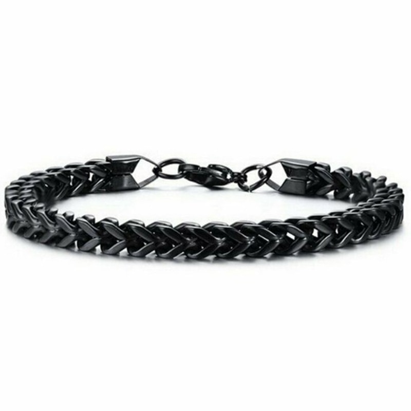 Pulsera de los hombres de acero inoxidable de buena para hombre pulsera hombres de cadena de serpiente en la mano del hombre pulseras de cadena