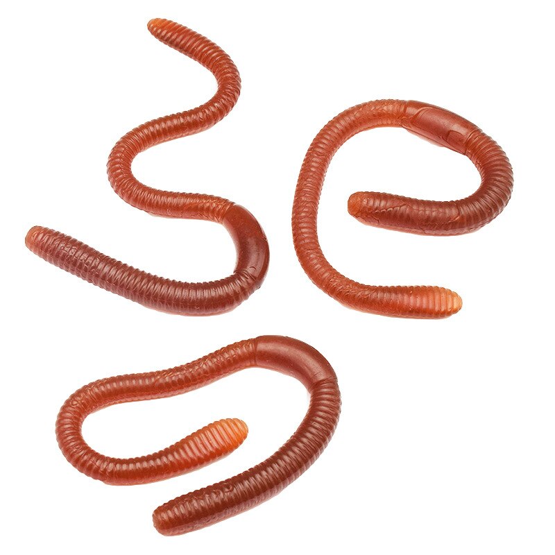 5 stk/parti 16cm simulering meitemark myk pvc kunstige morsomme leker til halloween-fest favoriserer dekorasjonsnyhet og kneble-leker