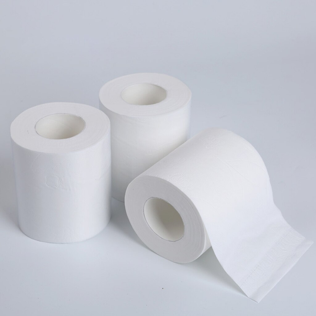 Papier toilette blanc recyclé multi-plis lisse | 4 plis, très absorbant 70g, rouleau en vrac, pâte de bois, tissu de bain