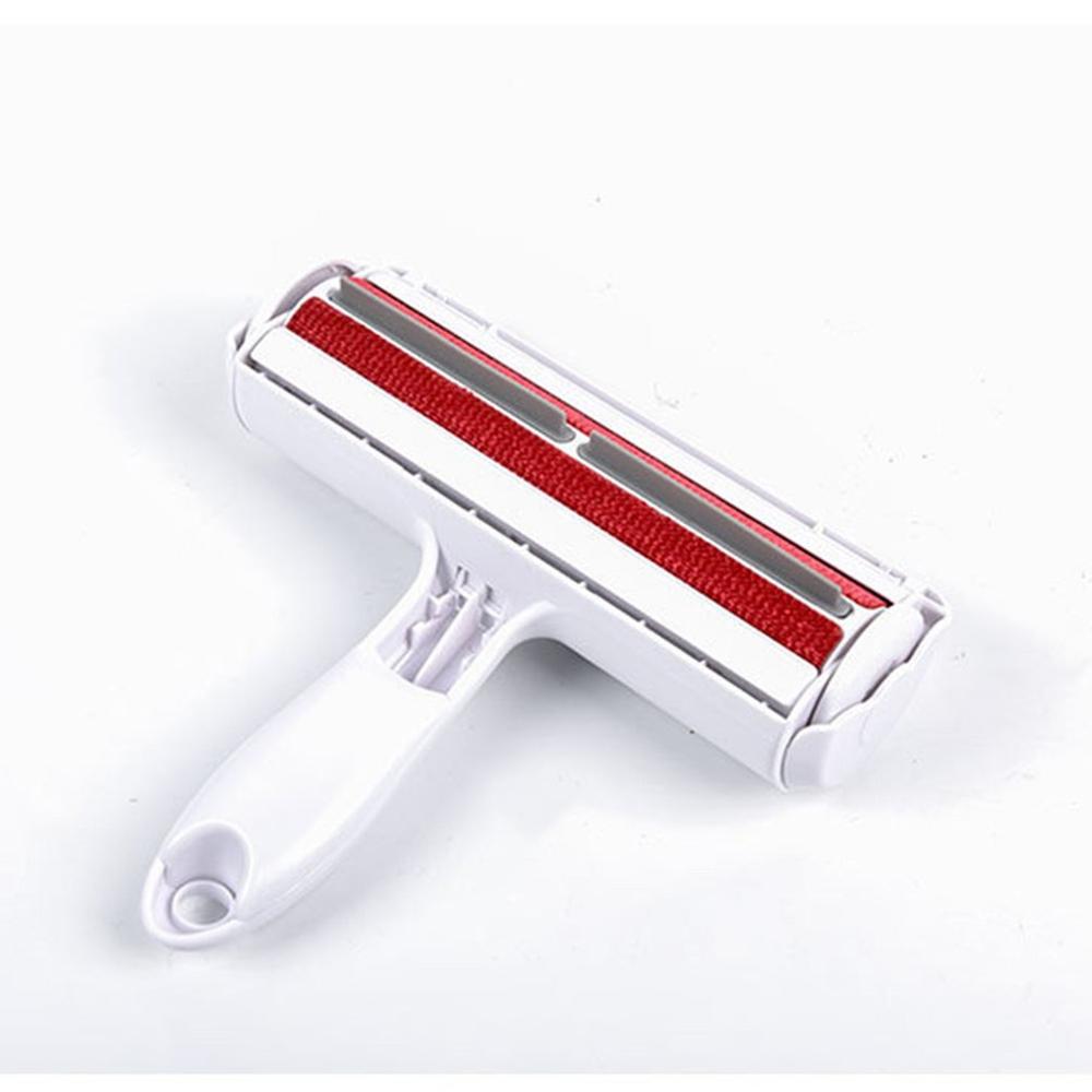 Pet Hair Remover Reusable Plastic Dog Cat Hair Cleaning Brush Removing Pet Hair Remover Roller Pet Hair Cleaning Tool: Red