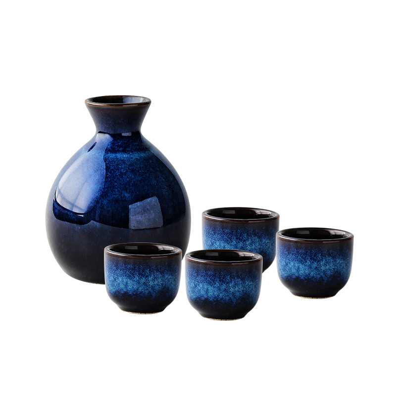 Sake servies cadeau set - helderblauw - Dutch Wasabi Sake servies cadeau set - helderblauw - Dutch Wasabi